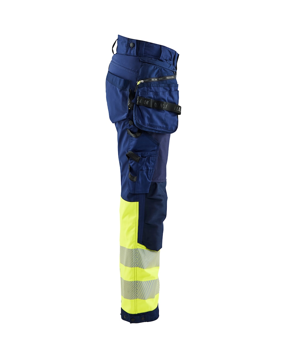 Blaklader Softshell Hi-Vis Trousers Women 7114 #colour_navy-blue-hi-vis-yellow