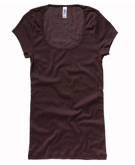 Bella Canvas Sheer Mini Rib Scoop Neck T-Shirt