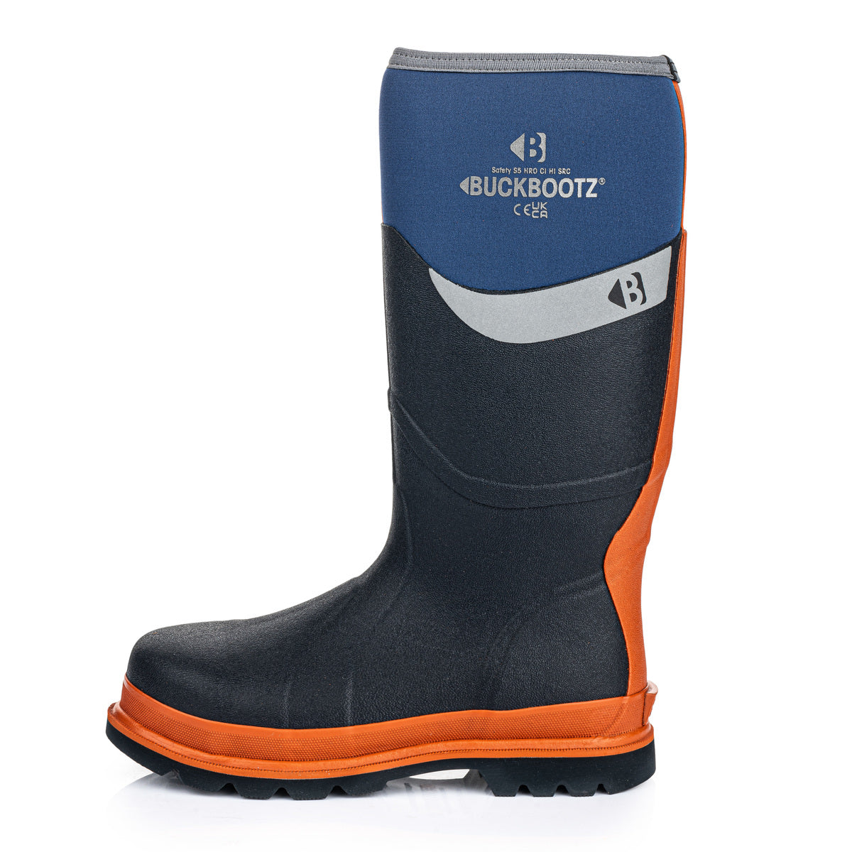 BBZ6000 Safety Wellington Boot - Blue Orange Trim