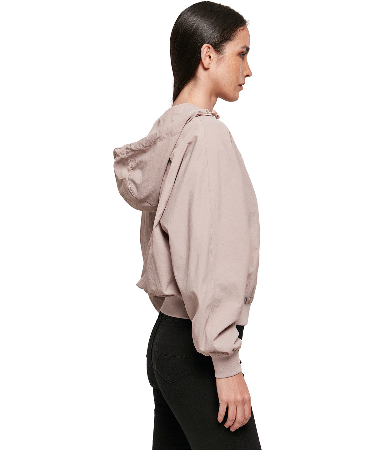 Build Your Brand Women's Crinkle Batwing Jacket