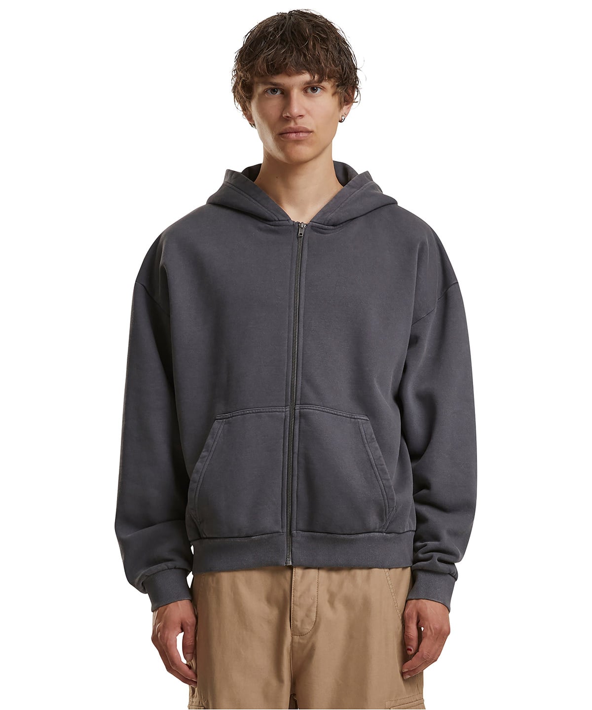 Build Your Brand BY295 Vintage Heavy Zip Hoodie