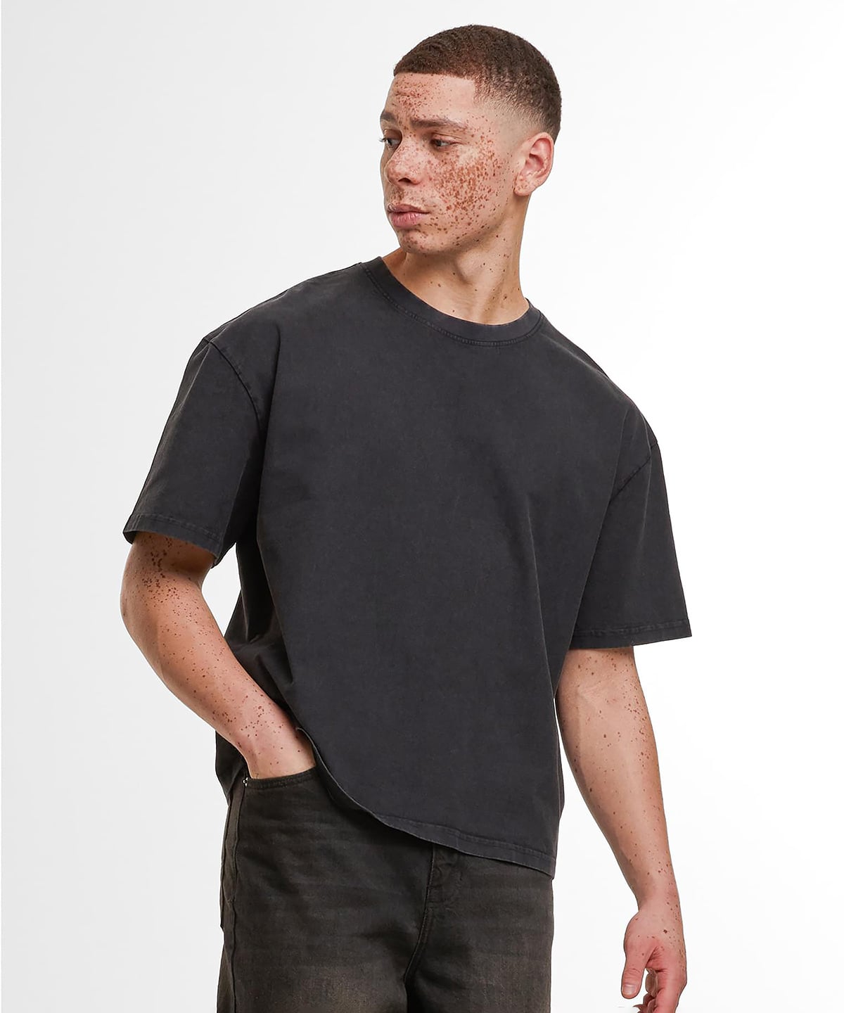 Build Your Brand BY435 Vintage Cropped Heavy Oversized Tee