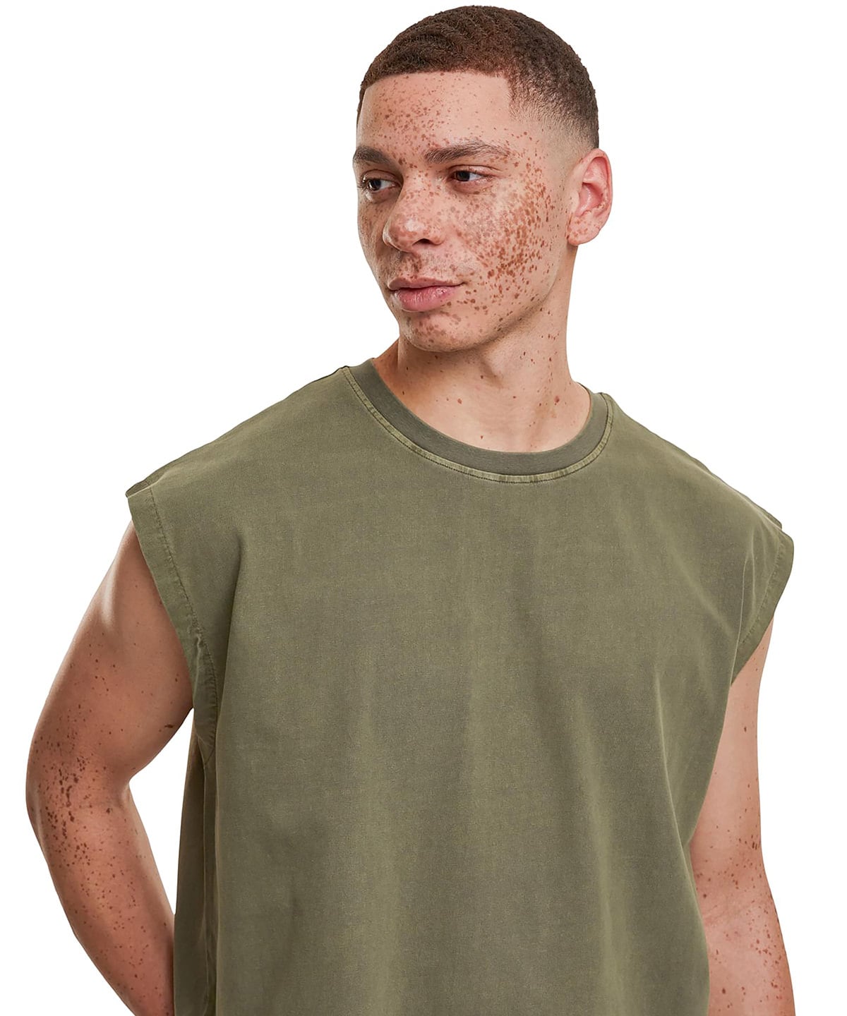 Build Your Brand BY436 Vintage Cropped Heavy Sleeveless Tee