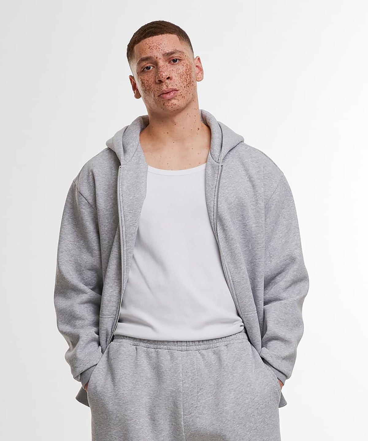 Build Your Brand BY443 Loose-Fit Zip Hoodie