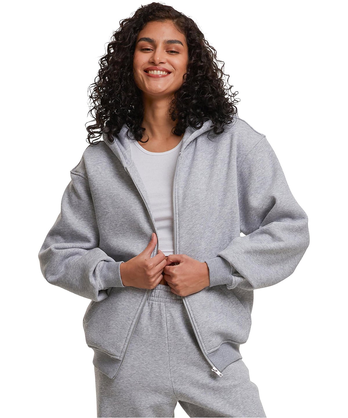 Build Your Brand BY445 Women’s Loose-Fit Zip Hoodie