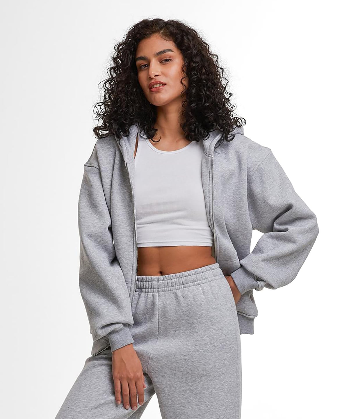 Build Your Brand BY445 Women’s Loose-Fit Zip Hoodie
