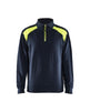 Blaklader Half-Zip 2-Tone Sweatshirt 3353 - Dark Navy Blue/Hi-Vis Yellow