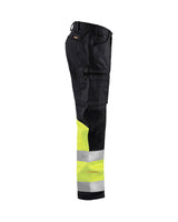 Blaklader Hi-Vis Trousers with Stretch 1551 - Black/Hi-Vis Yellow