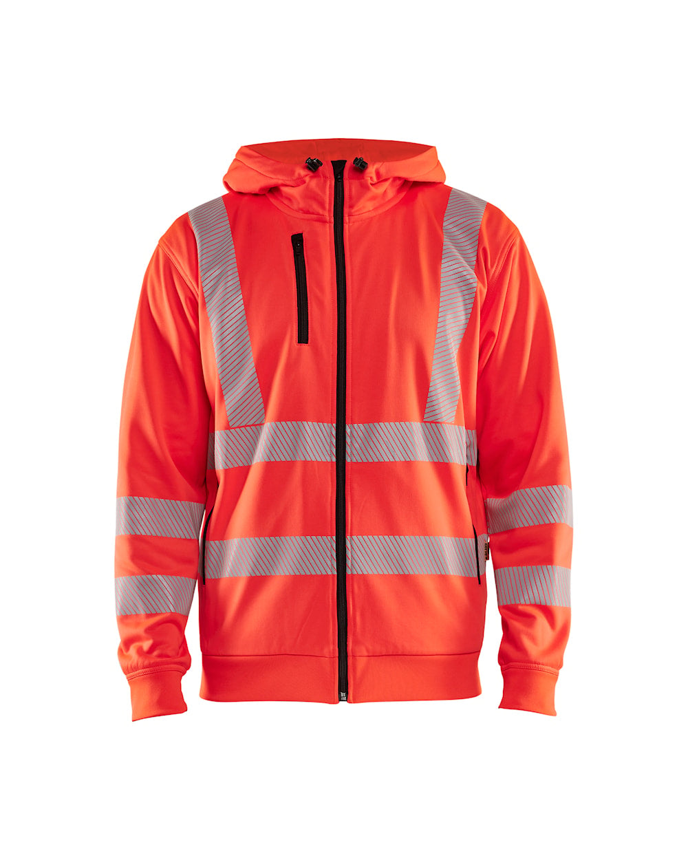 Blaklader Hi-Vis Hoodie Full-Zip 3565 #colour_red-hi-vis