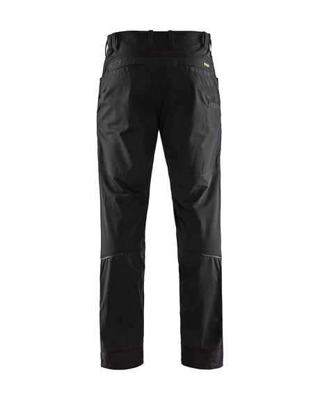 Blaklader Service Trousers with Stretch 1456 #colour_black-hi-vis-yellow