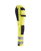 Blaklader Multinorm Inherent Trousers with Stretch 1587 #colour_hi-vis-yellow-navy-blue