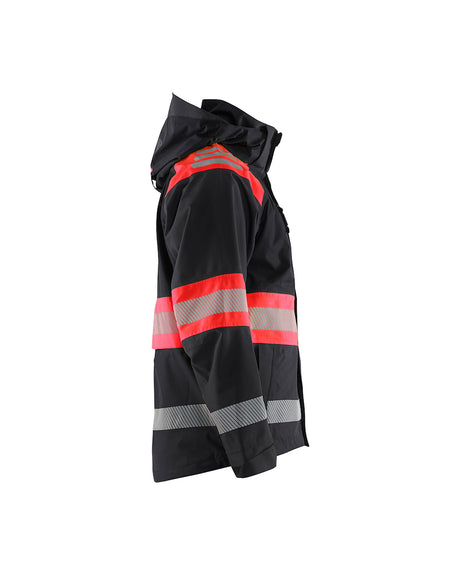 Blaklader Shell Jacket Hi-Vis 4420 #colour_black-red-hi-vis