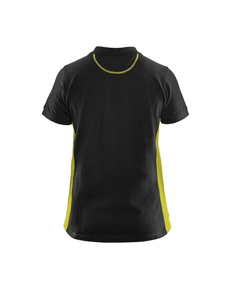 Blaklader Women's Polo Shirt 3390 #colour_black-hi-vis-yellow