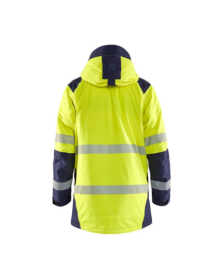 Blaklader Winter Parka Hi-Vis 4457 #colour_hi-vis-yellow-navy-blue