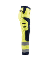 Blaklader Women's Hi-Vis Trousers without Nail Pockets 7155 #colour_hi-vis-yellow-navy-blue