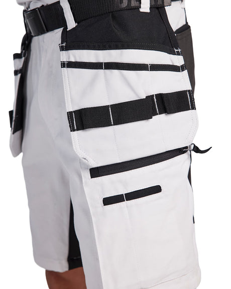 Blaklader Painter Shorts with Stretch X1900 1911 #colour_white-black