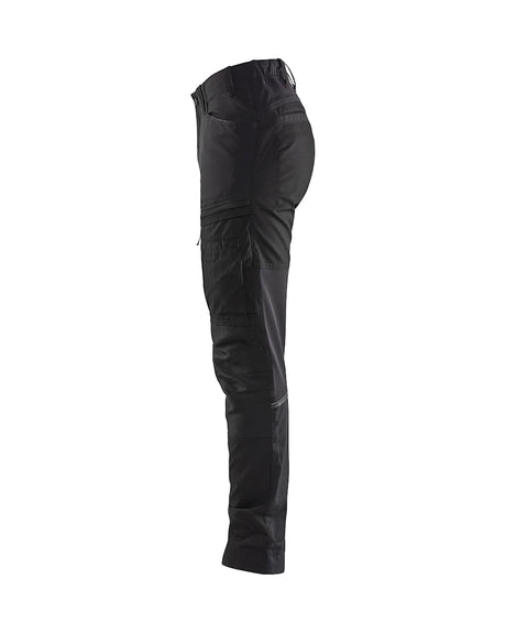 Blaklader Women's Service Trousers with Stretch 7166 #colour_black-dark-grey