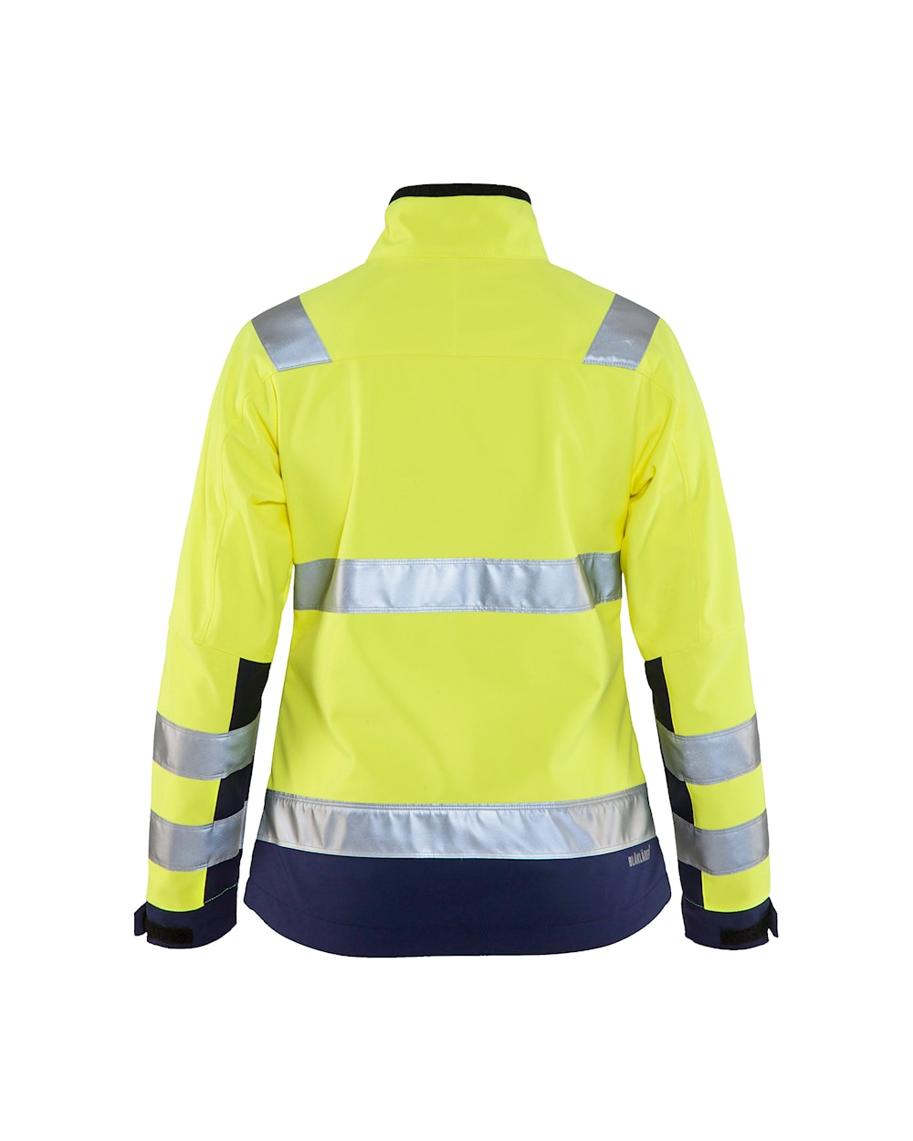 Blaklader Women's Hi-Vis Softshell Jacket 4902 #colour_hi-vis-yellow-navy-blue