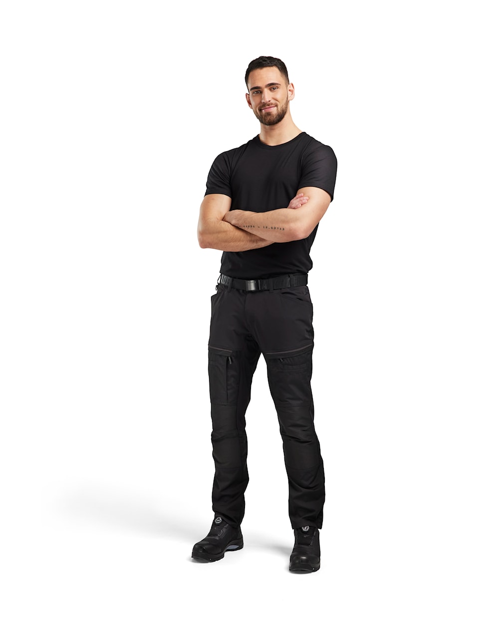 Blaklader Service Trousers with Stretch 1456 #colour_black-dark-grey