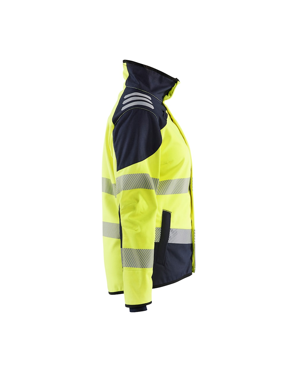 Blaklader Softshell Jacket Multinorm Women 4448 #colour_hi-vis-yellow-navy-blue