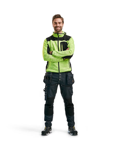 Blaklader Knitted Jacket 4930 #colour_hi-vis-yellow-black