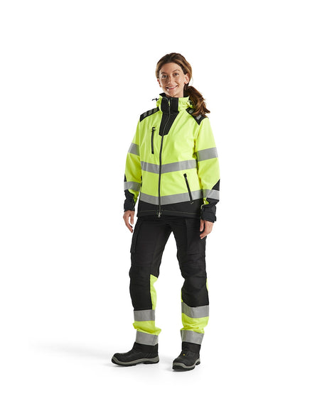 Blaklader Women's Hi-Vis Softshell Jacket 4791 #colour_hi-vis-yellow-black