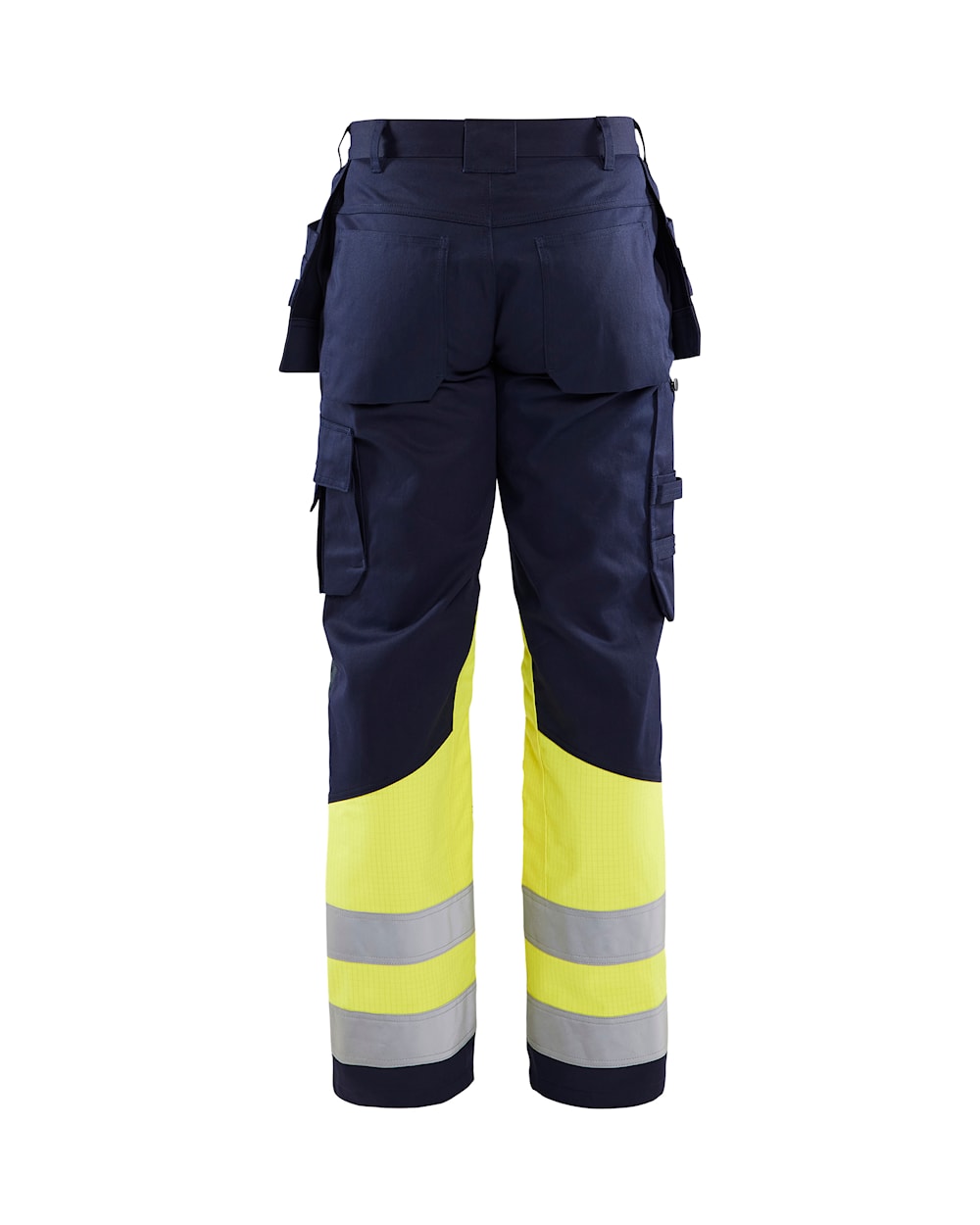 Blaklader Multinorm Craftsman Trousers 1479 #colour_navy-blue-hi-vis-yellow