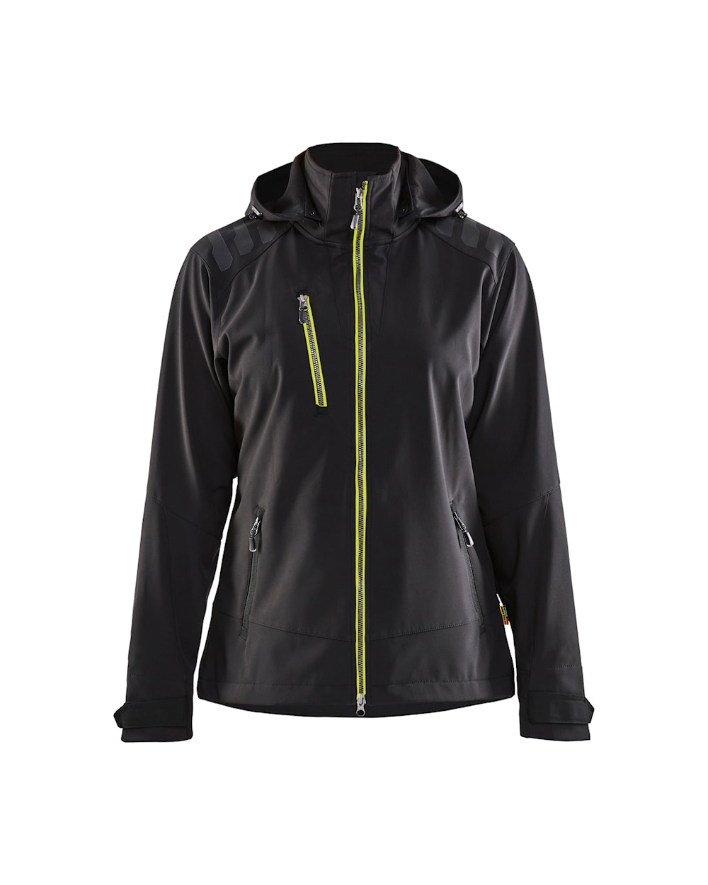 Blaklader Women's Softshell Jacket 4719 #colour_black-hi-vis-yellow