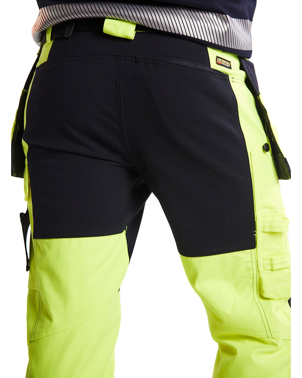 Blaklader Multinorm Inherent Trousers with Stretch 1587 #colour_hi-vis-yellow-navy-blue