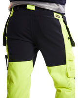 Blaklader Multinorm Inherent Trousers with Stretch 1587 #colour_hi-vis-yellow-navy-blue