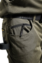 Blaklader Service Trousers with Stretch 1495 #colour_dark-olive-green-black