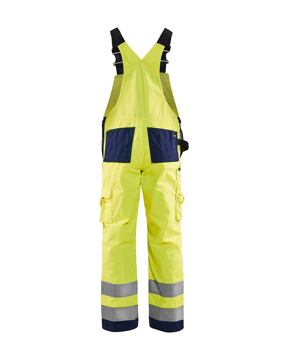 Blaklader Hi-Vis Bib Trousers 2660 - Hi-Vis Yellow/Navy Blue