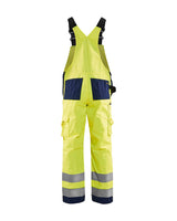 Blaklader Hi-Vis Bib Trousers 2660 - Hi-Vis Yellow/Navy Blue