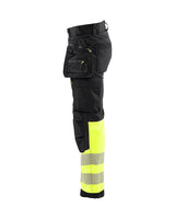 Blaklader Softshell Hi-Vis Trousers 1821 #colour_black-hi-vis-yellow