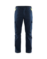 Blaklader Industry Trousers Stretch 1444 - Black/Hi-vis yellow #colour_black-hi-vis-yellow