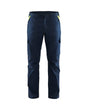 Blaklader Industry Trousers Stretch 1444 - Dark navy blue/Hi-vis yellow #colour_dark-navy-blue-hi-vis-yellow