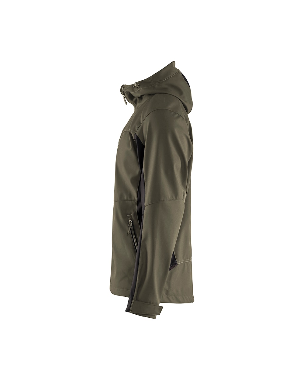 Blaklader Softshell Jacket with Hood 4753 #colour_dark-olive-green-black