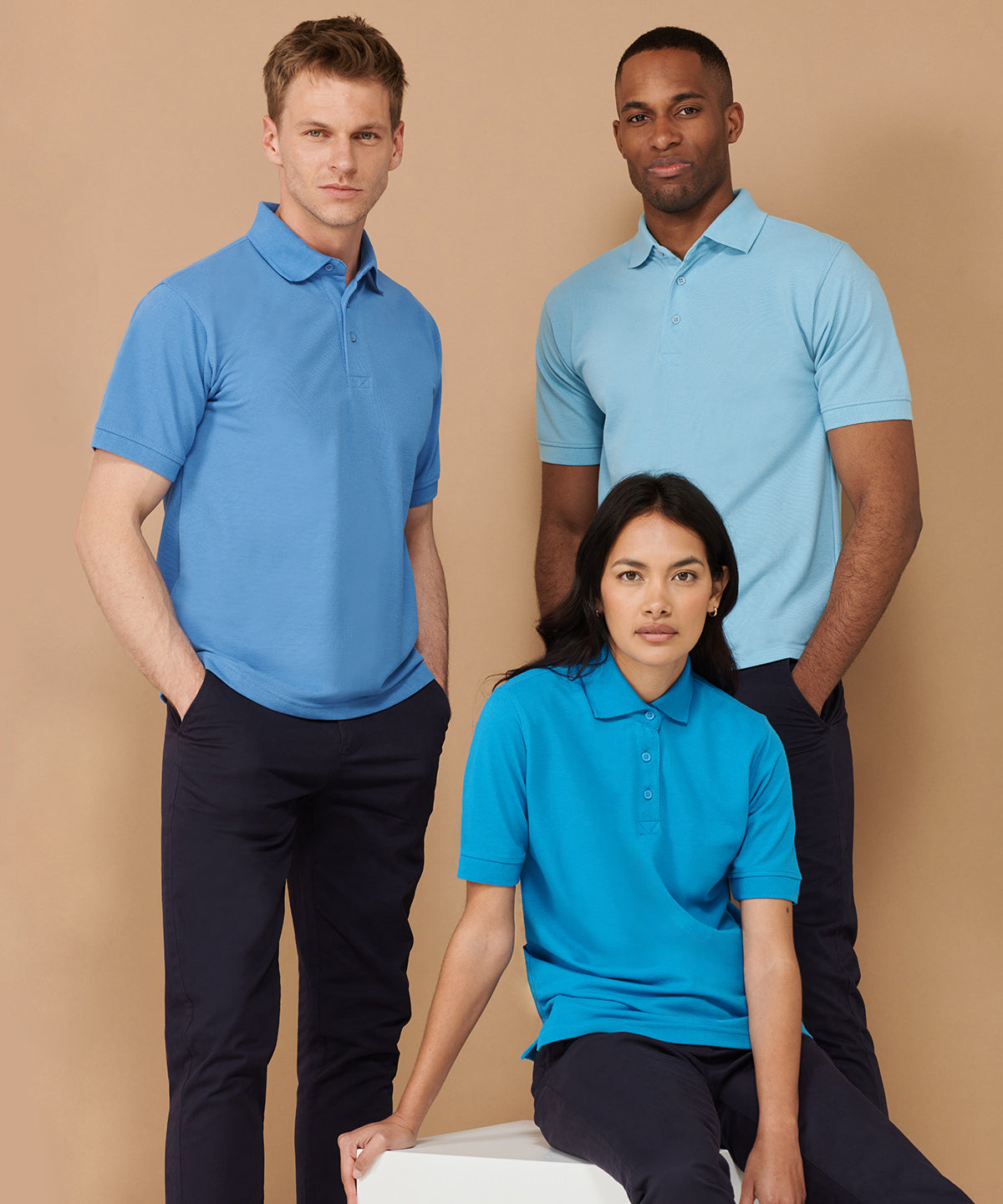 Henbury 65/35 Classic Piqué Polo Shirt - Mid Blue