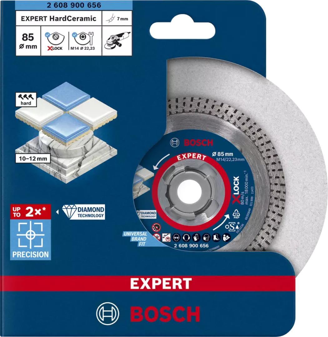 Bosch Professional Expert HardCeramic X-LOCK Diamond Cutting Disc - 85x22.23x1.6x7mm