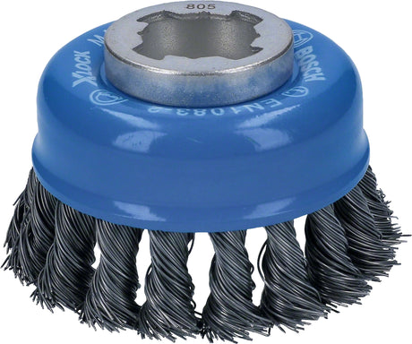 Bosch Professional X-LOCK Cup Brush - Knotted, Steel, 75mm, 0.35mm Thickness