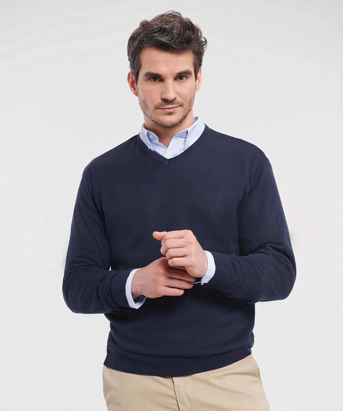 Russell Collection V-Neck Knitted Sweater