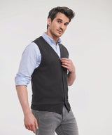 Russell Collection V-Neck Sleeveless Knitted Cardigan