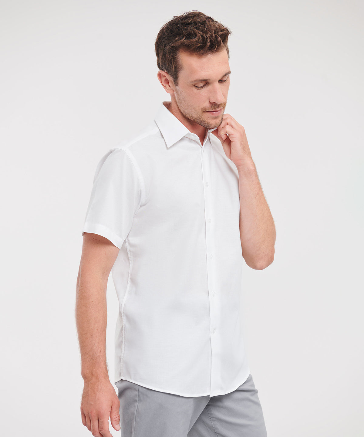 Russell Collection Short Sleeve Easycare Tailored Oxford Shirt