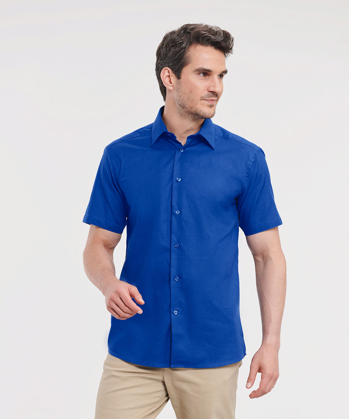 Russell Collection Short Sleeve Easycare Tailored Oxford Shirt