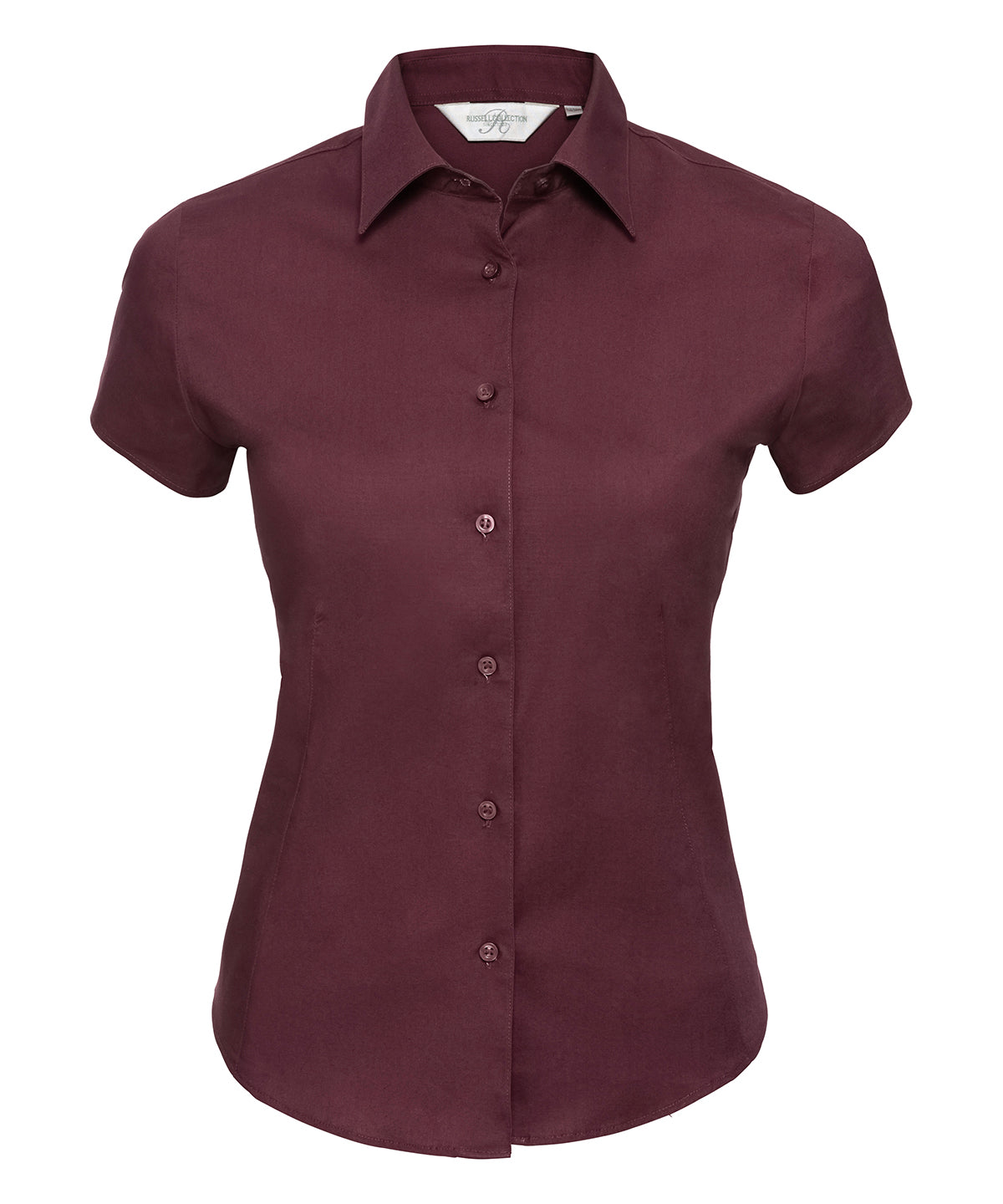 Russell Collection Women's Short Sleeve Easycare Fitted Stretch Shirt