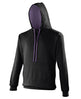 Awdis Just Hoods Varsity Hoodie - Jet Black/Purple