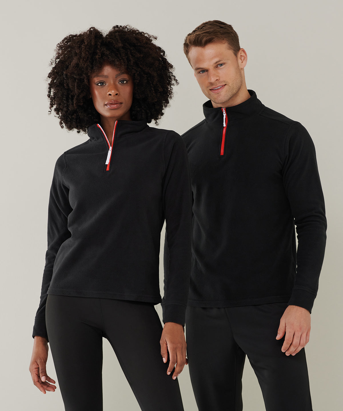 Finden & Hales ¼ Zip Long Sleeve Fleece Piped