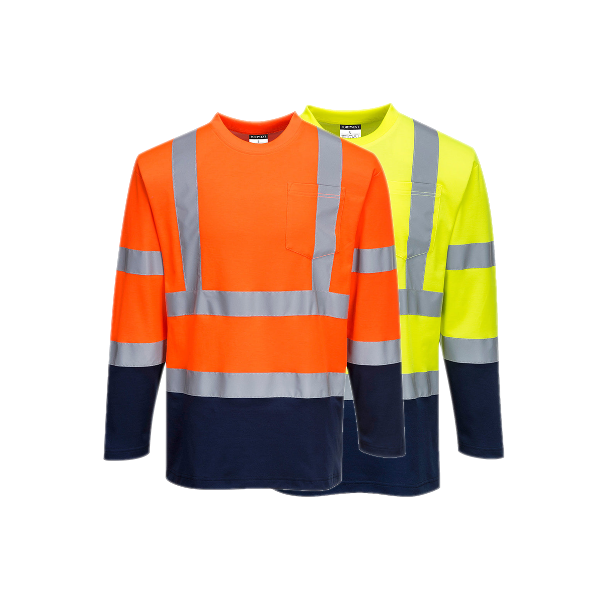 Portwest Two-Tone Long Sleeved Cotton Comfort T-Shirt