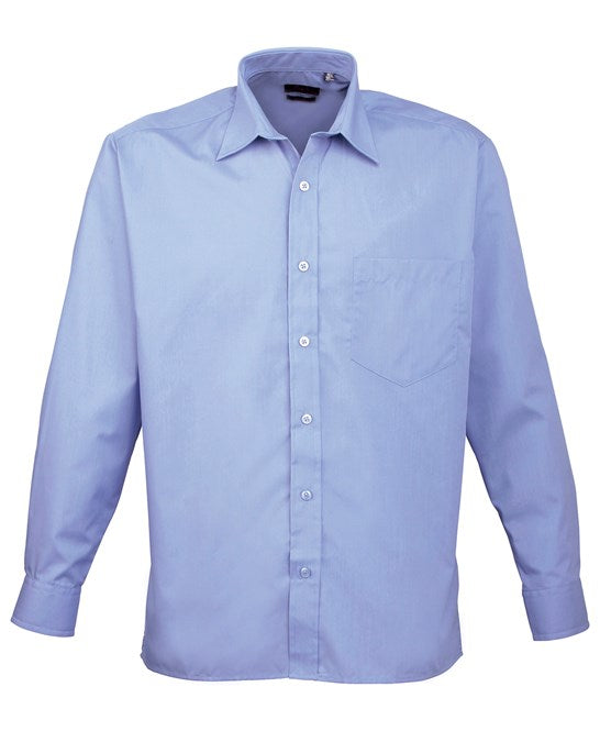 Premier Long Sleeve Poplin Shirt - Mid Blue