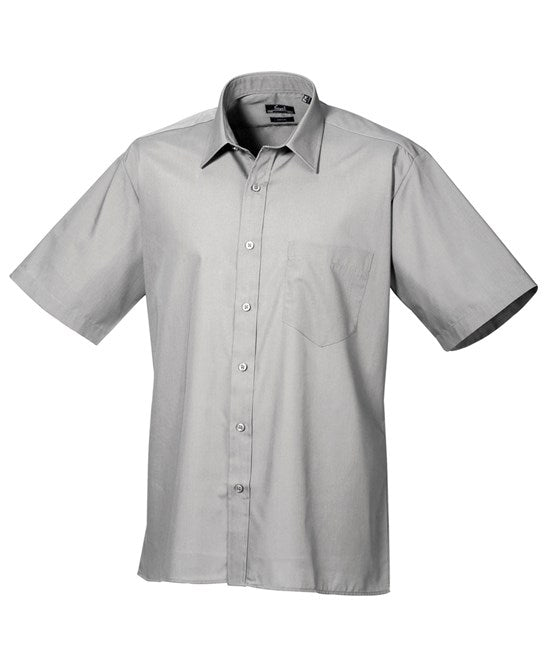 Premier Short Sleeve Poplin Shirt - Silver